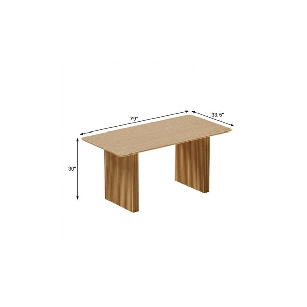 79 Inch Solid Wood Double Pedestal Dining Table for Elegant Formal Gatherings