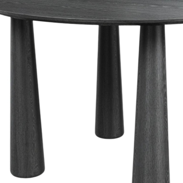 67 Inch Solid Wood Oval Dining Table in Sleek Black for Modern Rooms