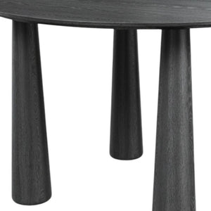 67 Inch Solid Wood Oval Dining Table in Sleek Black for Modern Rooms