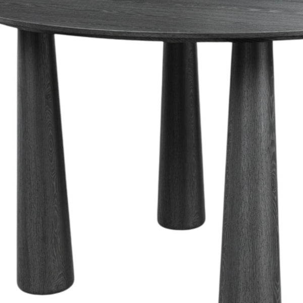 67 Inch Solid Wood Oval Dining Table in Sleek Black for Modern Rooms