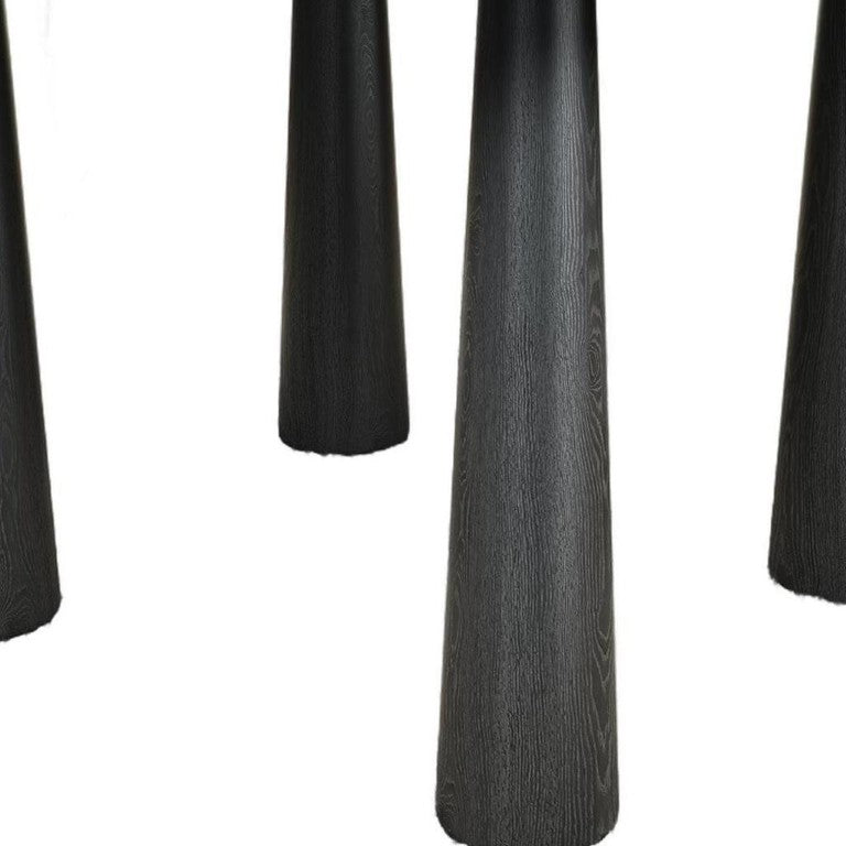 67 Inch Solid Wood Oval Dining Table in Sleek Black for Modern Rooms