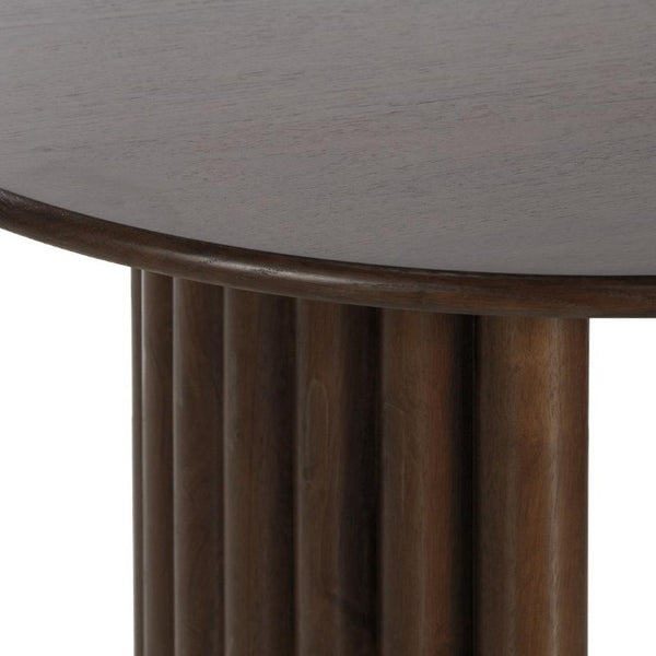 67 Inch Oval Solid Wood Dining Table with Double Pedestal Base Seats Six for Elegant Gatherings