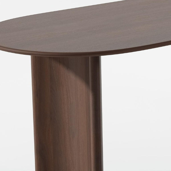 67 Inch Oval Dining Table with Double Pedestal Wood Base Seats Six for Elegant Gatherings