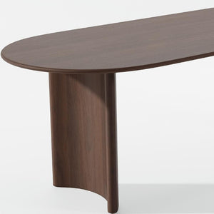 67 Inch Oval Dining Table with Double Pedestal Wood Base Seats Six for Elegant Gatherings