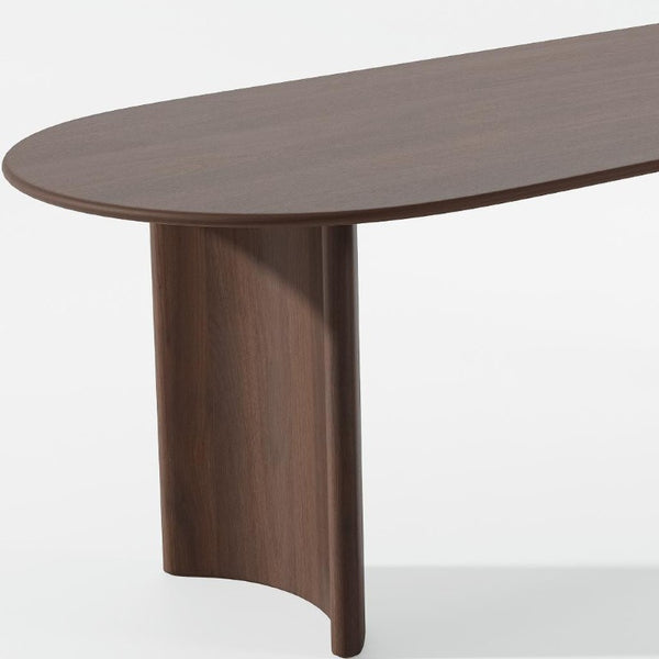 67 Inch Oval Dining Table with Double Pedestal Wood Base Seats Six for Elegant Gatherings