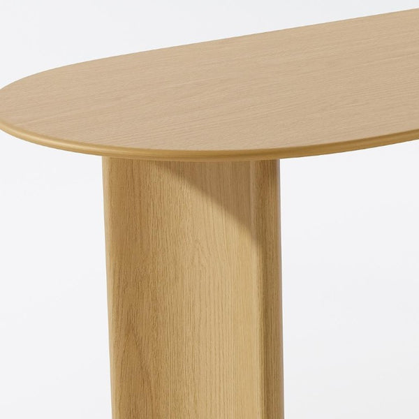 67 Inch Oval Solid Wood Dining Table with Double Pedestal Base Seats Six for Elegant Gatherings