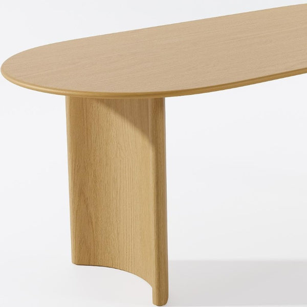 67 Inch Oval Solid Wood Dining Table with Double Pedestal Base Seats Six for Elegant Gatherings
