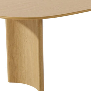67 Inch Oval Dining Table with Double Pedestal Wood Base Seats Six for Elegant Gatherings