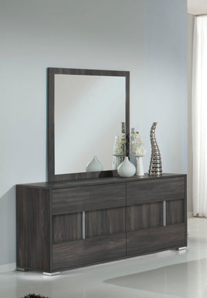 VIG Furniture Moderst Luca Italian Modern Grey Mirror — Matte Grey Quadrilateral Frame, Large 39X41" Reflective Accent VGACLUCA-MIR-GRY