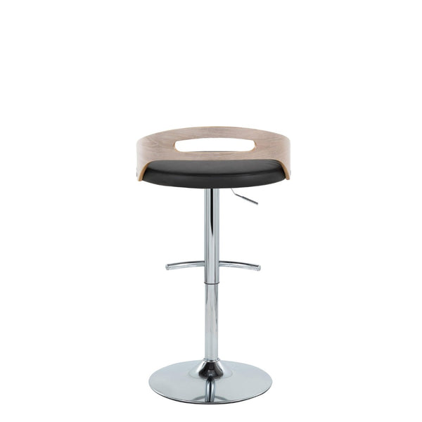 English Elm Adjustable Swivel Barstools with Chrome Base Faux Leather Seats for Kitchen Set of 2 B202S02165