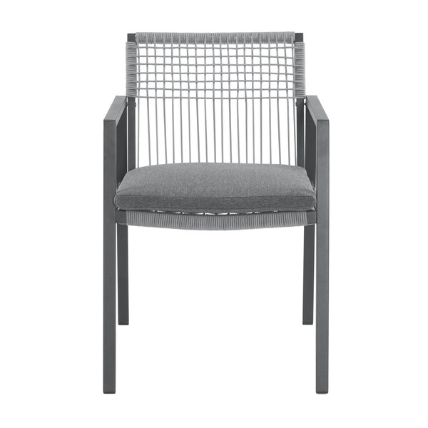 English Elm Christopher Knight Home® - Outdoor 7-Piece Dining Set: Modern Aluminum Chairs With Rope Seating & Faux Wood Table, Gray-Black N768P196697G_60452.00