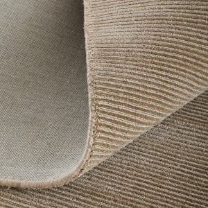 Hand Woven Nylon Area Rug Stain Resistant Tan Neutral Artisan Craft for Living Rooms