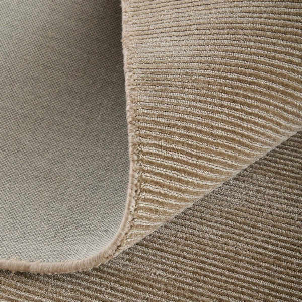 Hand Woven Nylon Area Rug Stain Resistant Tan Neutral Artisan Craft for Living Rooms