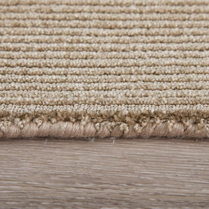 Hand Woven Nylon Area Rug Stain Resistant Tan Neutral Artisan Craft for Living Rooms