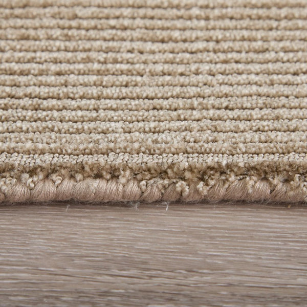Hand Woven Nylon Area Rug Stain Resistant Tan Neutral Artisan Craft for Living Rooms