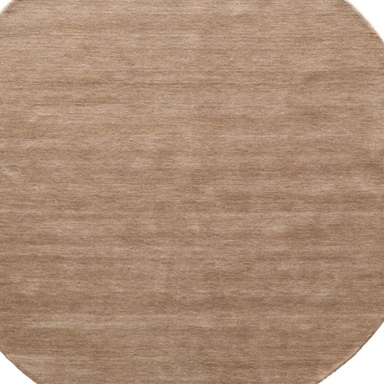 8 Foot Tan Wool Area Rug Artisan Hand Woven for Living Room Bedroom Family Space