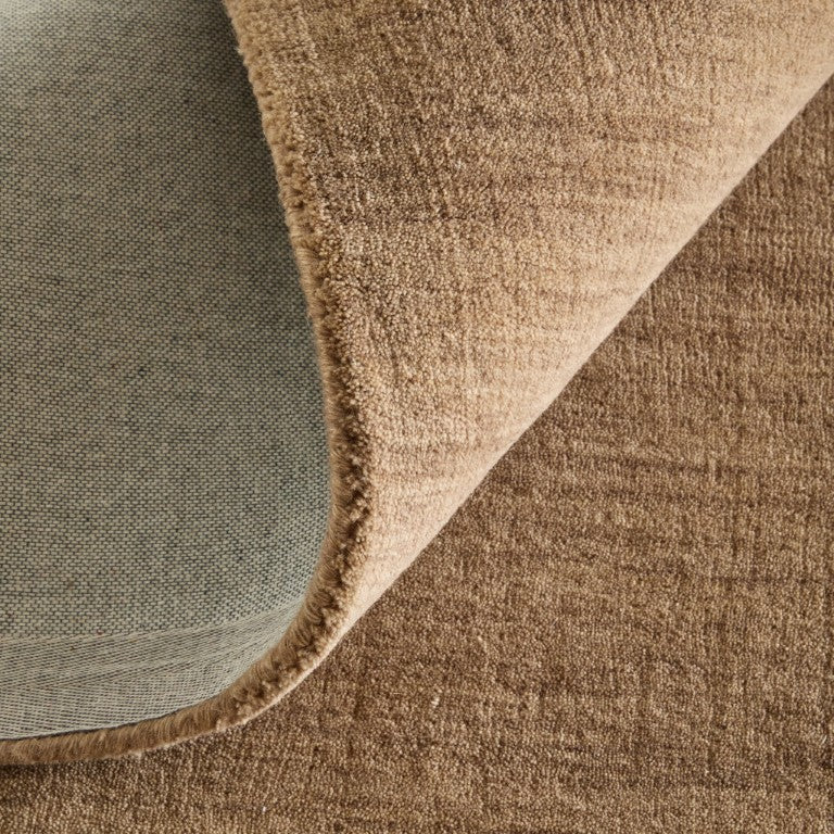 8 Foot Tan Wool Area Rug Artisan Hand Woven for Living Room Bedroom Family Space