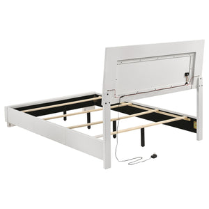 English Elm Dulcey Modern 5-Piece Full Bedroom Set With Led Lighting, High-Gloss Finish & Ample Storage Solutions B062S01326