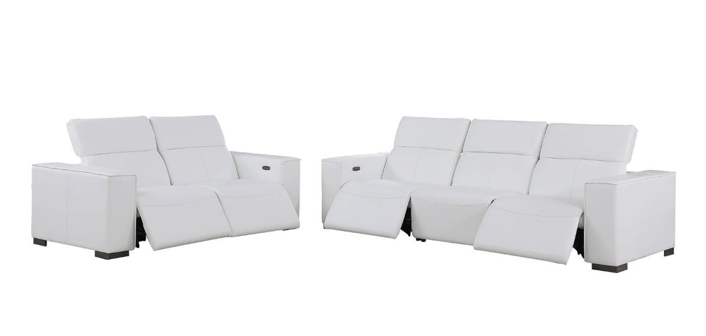 HomeRoots Two Piece Genuine Leather Sectional Sofa Set Seating Five in Modern Living Room 721604