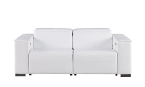 Two Piece Genuine Leather Sectional Sofa Set Seating Five in Modern Living Room