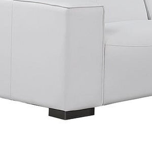 Two Piece Genuine Leather Sectional Sofa Set Seating Five in Modern Living Room