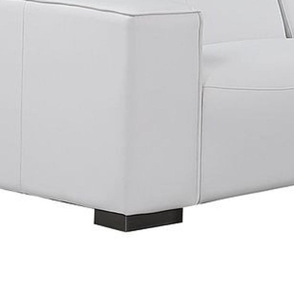 Two Piece Genuine Leather Sectional Sofa Set Seating Five in Modern Living Room