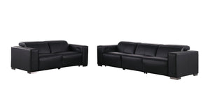Two Piece Genuine Leather Sectional Sofa Set for Five with Bold Modern Appeal