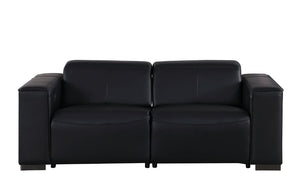 Two Piece Genuine Leather Sectional Sofa Set for Five with Bold Modern Appeal