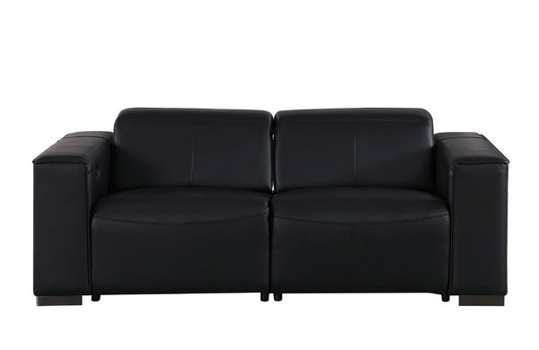 Two Piece Genuine Leather Sectional Sofa Set for Five with Bold Modern Appeal