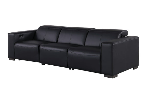 Two Piece Genuine Leather Sectional Sofa Set for Five with Bold Modern Appeal