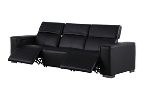 Two Piece Genuine Leather Sectional Sofa Set for Five with Bold Modern Appeal
