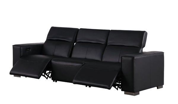 Two Piece Genuine Leather Sectional Sofa Set for Five with Bold Modern Appeal