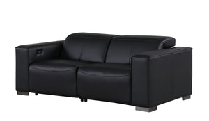 Two Piece Genuine Leather Sectional Sofa Set for Five with Bold Modern Appeal