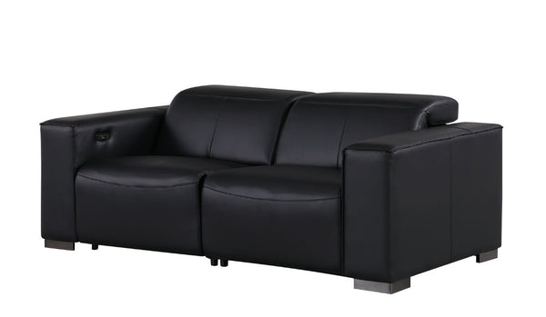 Two Piece Genuine Leather Sectional Sofa Set for Five with Bold Modern Appeal