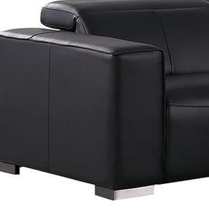 Two Piece Genuine Leather Sectional Sofa Set for Five with Bold Modern Appeal