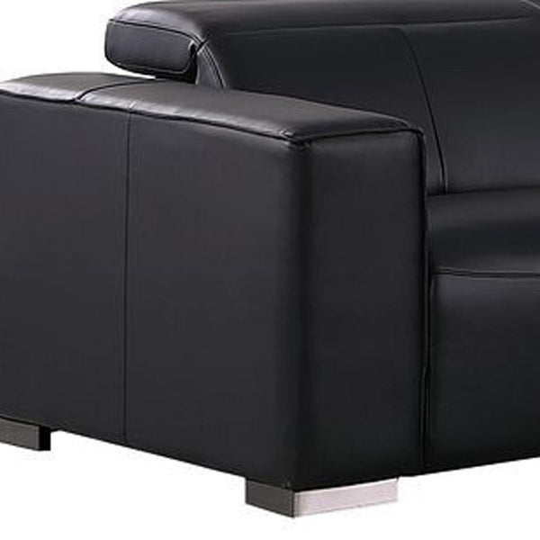 Two Piece Genuine Leather Sectional Sofa Set for Five with Bold Modern Appeal