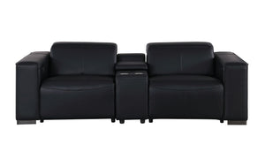 Two Piece Genuine Leather Sectional Sofa Set for Five with Bold Living Room Appeal