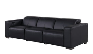Two Piece Genuine Leather Sectional Sofa Set for Five with Bold Living Room Appeal