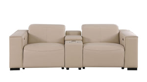 HomeRoots Two Piece Genuine Leather Sectional Sofa Set for Sophisticated Living Spaces 721618
