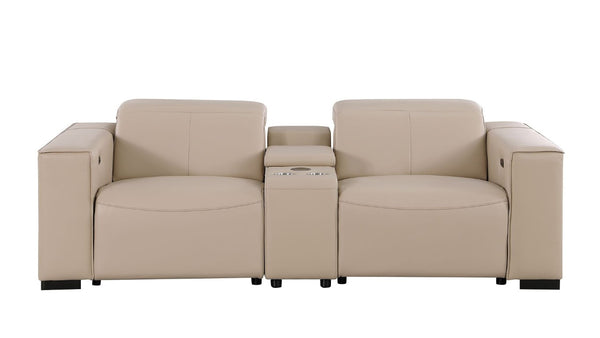 HomeRoots Two Piece Genuine Leather Sectional Sofa Set for Sophisticated Living Spaces 721618