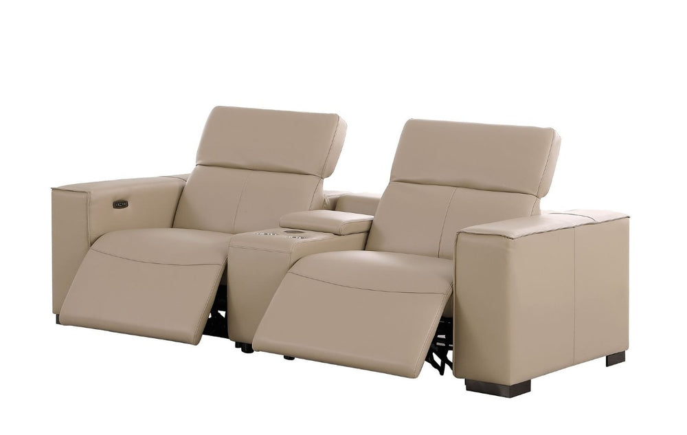 HomeRoots Two Piece Genuine Leather Sectional Sofa Set for Sophisticated Living Spaces 721618