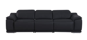 Two Piece Genuine Leather Sectional Sofa Set for Five with Bold Living Room Style
