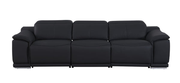 Two Piece Genuine Leather Sectional Sofa Set for Five with Bold Living Room Style