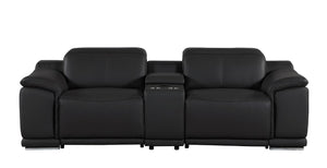 Two Piece Genuine Leather Sectional Sofa Set for Five with Bold Living Room Style