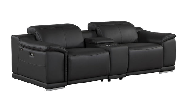 Two Piece Genuine Leather Sectional Sofa Set for Five with Bold Living Room Style