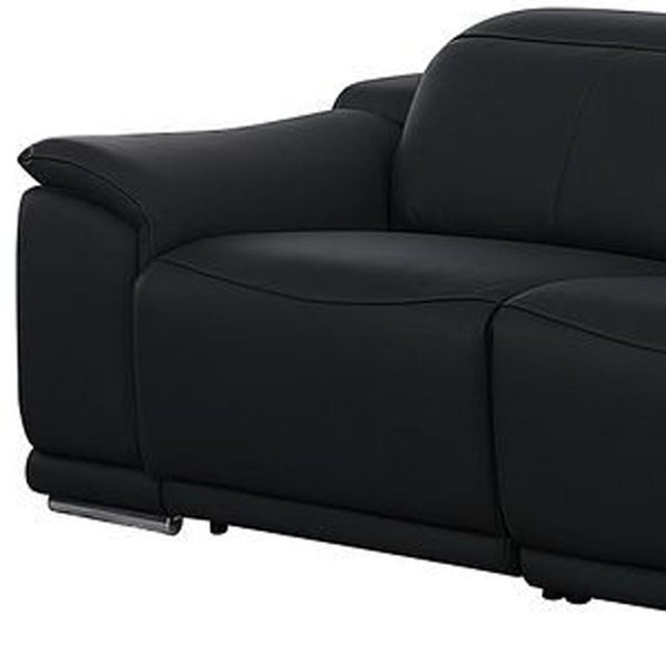 Two Piece Genuine Leather Sectional Sofa Set for Five with Bold Living Room Style