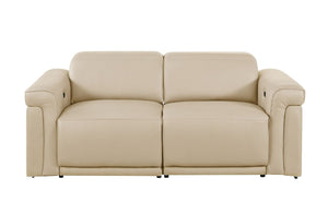 Two Piece Italian Leather Sectional Sofa Set Plush Five Seat Living Room Suite