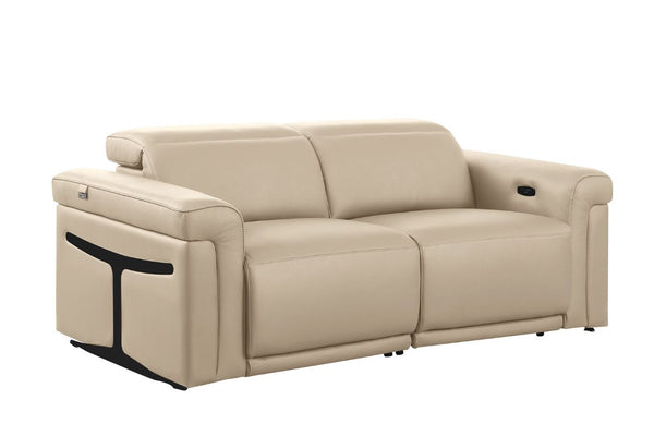 Two Piece Italian Leather Sectional Sofa Set Plush Five Seat Living Room Suite