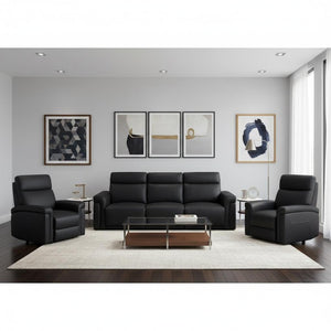 Two Piece Italian Leather Sectional Sofa Set Seats Five in Modern Living Room