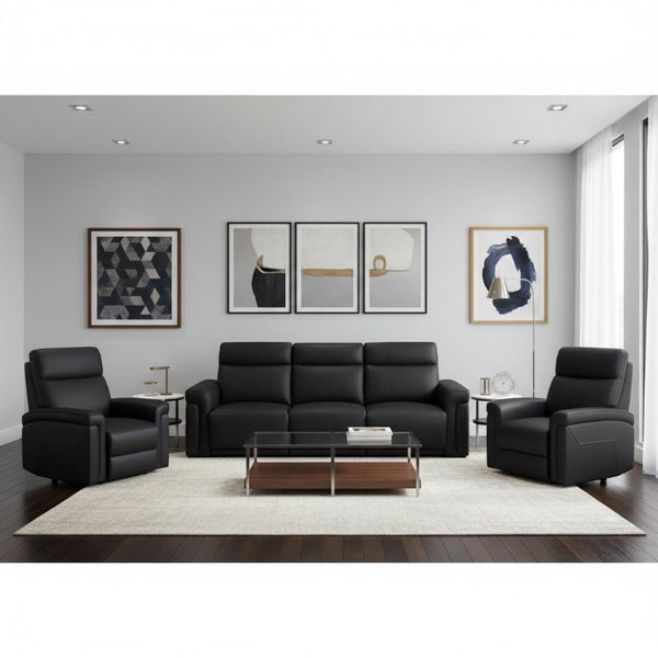 Two Piece Italian Leather Sectional Sofa Set Seats Five in Modern Living Room